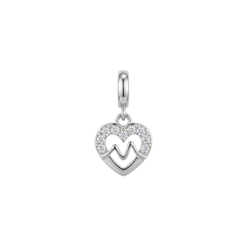 Beating Heart charm 4 mm sølv , fra Christina Jewelry & Watches
